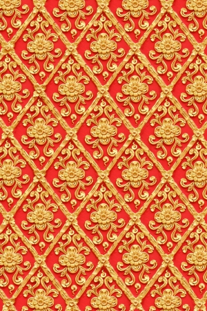 gold flower thai art design の写真素材