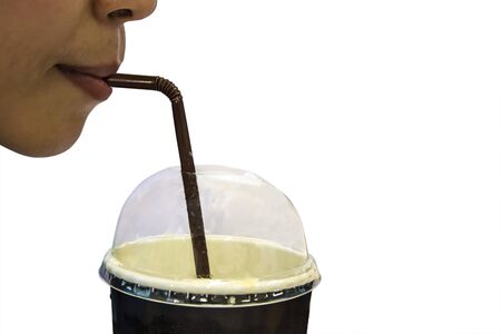 woman drinking water の写真素材