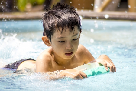 Asian Boy training swim の写真素材