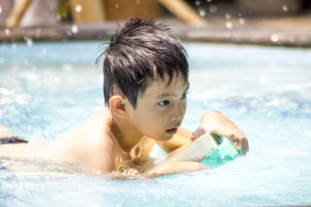 Asian Boy training swim の写真素材