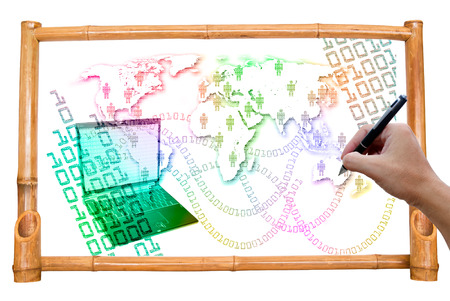 bamboo board write binary abstract の写真素材