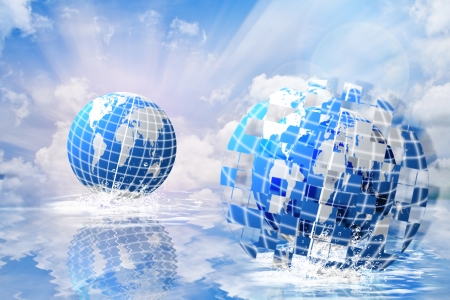 world and waterの写真素材