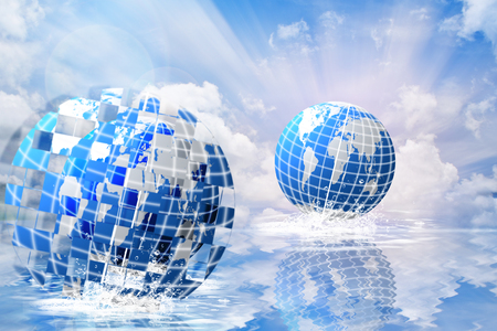 world and waterの写真素材