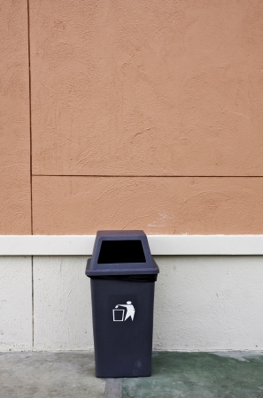 trash and wall の写真素材