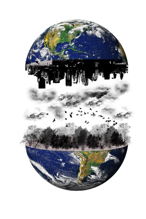 Concept differences between South America and North America  の写真素材
