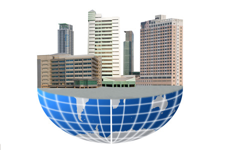 Skyline On earth with isolated background の写真素材