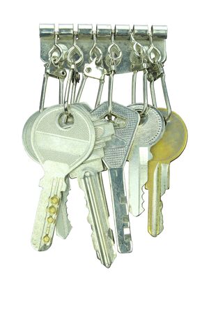 key holder wallet isolated on white background.only ring and key