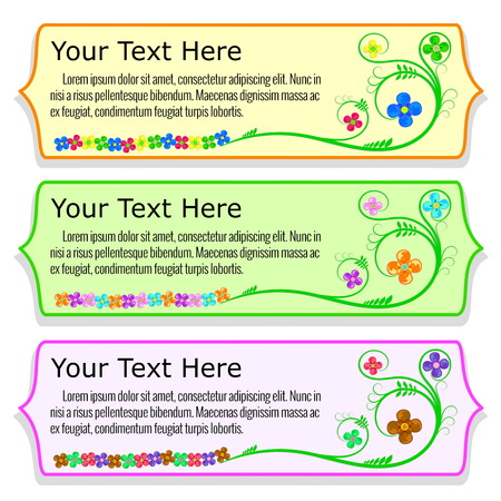 vector and illustration of vintage flower bannerのイラスト素材