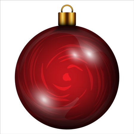 vector illustration abstract red Christmas bauble for decoration ornament isolated on white backgroundのイラスト素材