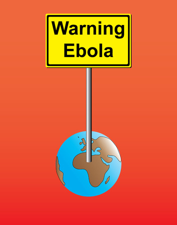 Warning Ebola sign on Earthのイラスト素材