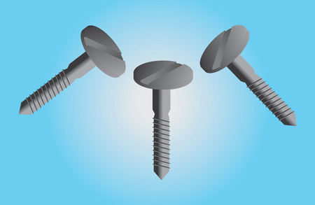 Screws on blue backgroundのイラスト素材