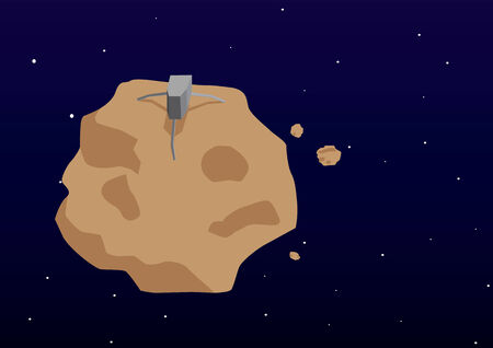 Landing on a comet by humansのイラスト素材