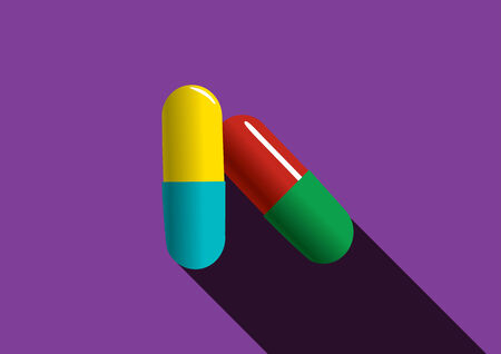 Medical pills with different colorsのイラスト素材