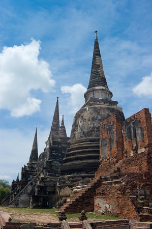 Pagoda Temple, Ayutthaya, Thailandの写真素材