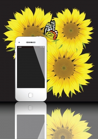 4G WHITE SMART PHONE VECTOR EPS10のイラスト素材