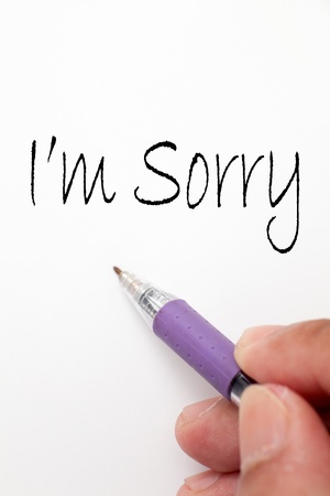 i am sorry hand write writing writing note noteの写真素材