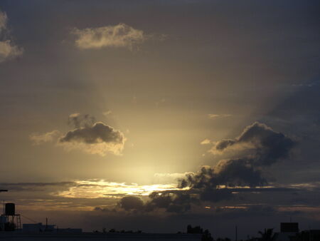 Evening Clouds with a Beautiful Sunsetの写真素材