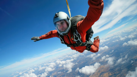 skydiver in free fall, generative aiの素材