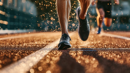 racewalker in mid-stride generative aiの素材