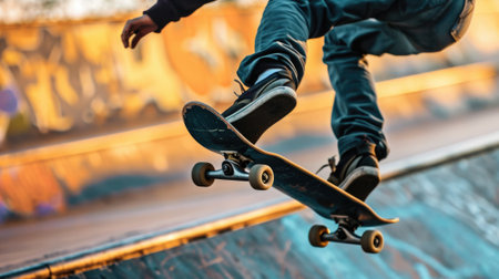 skater performing stunts, generative aiの素材