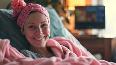 patient with positive cancer, living the process with hope and peace generative aiの素材