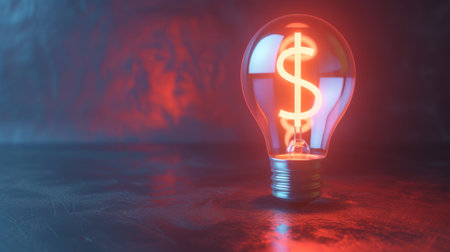 light bulb with a dollar icon inside, generative aiの素材