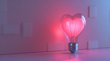light bulb with a heart icon inside, generative aiの素材