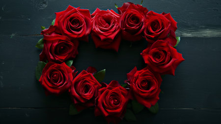 realistic roses arranged in heart generative aiの素材