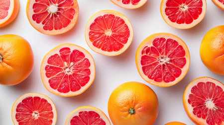 Grapefruits in half, generative aiの素材