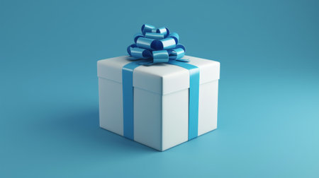 Gift box with ribbon generative aiの素材