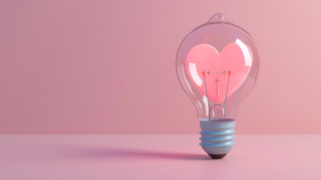 light bulb with a heart icon inside, generative aiの素材