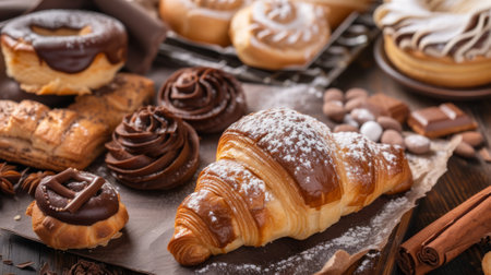 chocolate puff pastry croissant, generative aiの素材