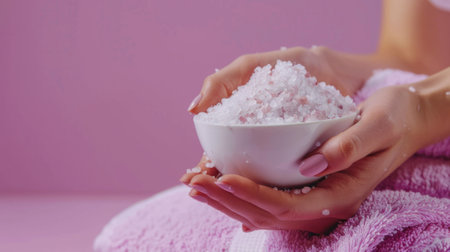 hand holding scrubs, spa concept generative aiの素材