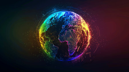 planet earth simulating virtual connectivity generative aiの素材