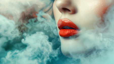 Woman with makeup on a cloud generative aiの素材