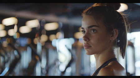 woman exercising in a gym generative aiの素材