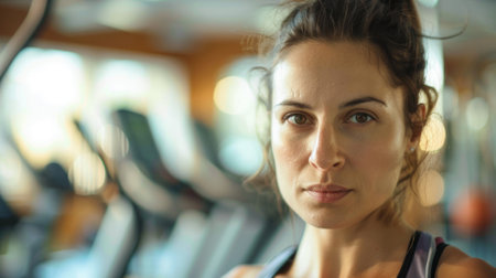 woman exercising in a gym generative aiの素材