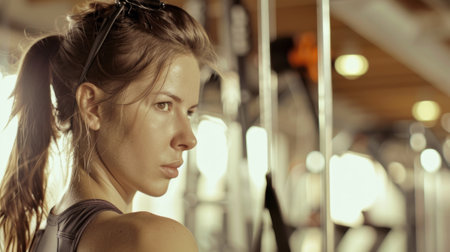 woman exercising in a gym generative aiの素材