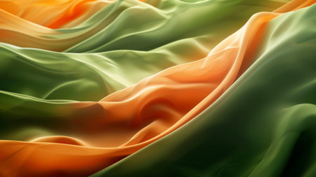 green and orange wavy background generative aiの素材