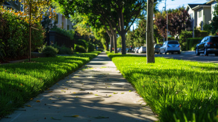 hallway of a beautiful park generative aiの素材