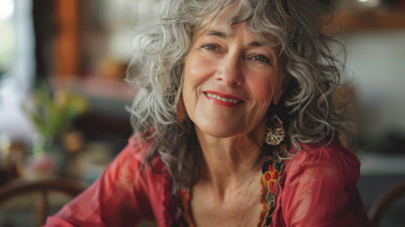 portrait of elderly woman generative aiの素材