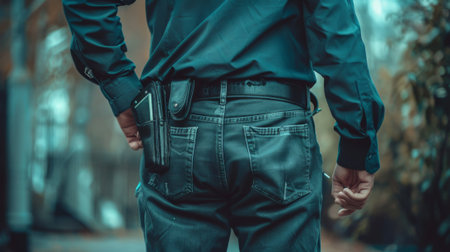 detective, wallet and gun generative aiの素材