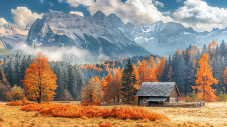 Autumn landscape in the Tatra Mountains. Poland generative aiの素材