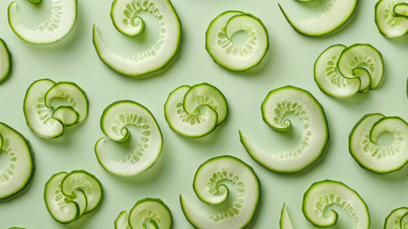 Cucumbers cut into slices generative aiの素材