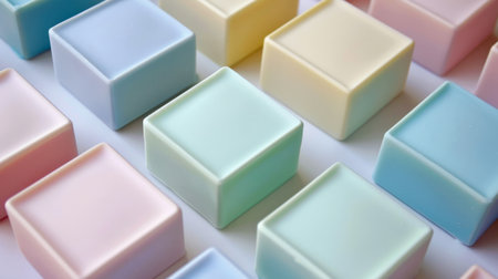Square soaps in pastel colors generative aiの素材
