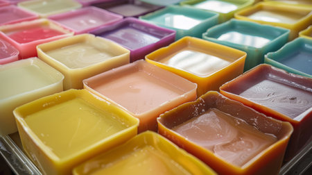 soap mixture poured into molds soap creation generative aiの素材