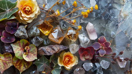 Gemstones with natural elements generative aiの素材