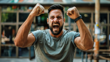 physical trainer who motivates with enthusiasm generative aiの素材