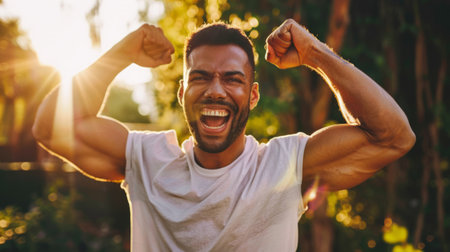 physical trainer who motivates with enthusiasm generative aiの素材