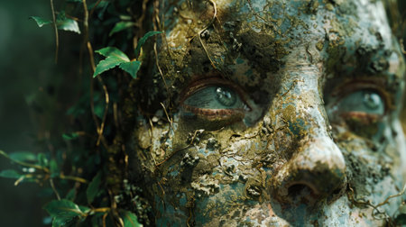 Close-up of face with lost look generative aiの素材